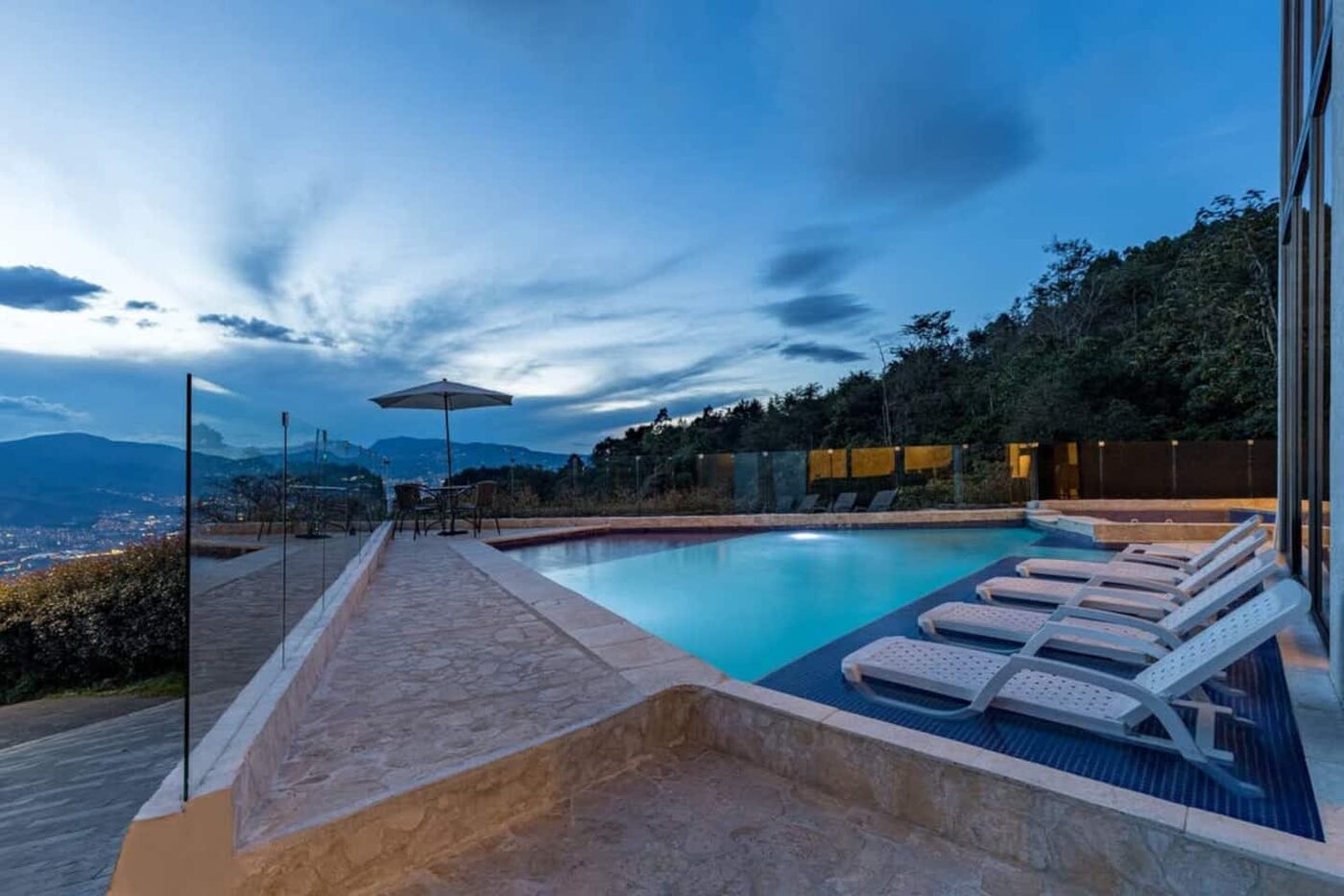 The Pool at Dusk &mdash; Villa Altura